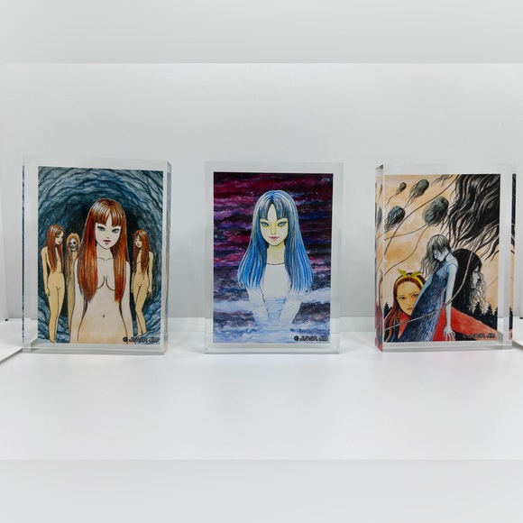Junji Ito Pop up store Official Merch, acrylic blocks, badges, keychains set - Picture 1 of 15